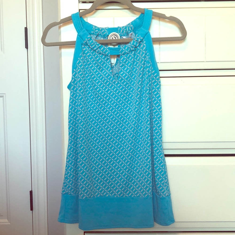Banana Republic Light Blue Patterned Top